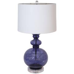 Blue Glass Lamp Gourd Table Lamp