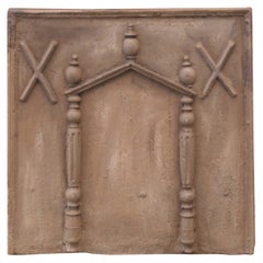 French Louis XIV Period 'Pillars and Pediment' Fireback / Backsplash