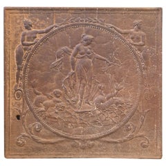 Plaque de cheminée néoclassique française ancienne / crédence arrière 18e/19e siècle