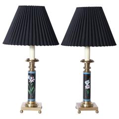 Pair of Frederick Cooper Cloisonné Lamps