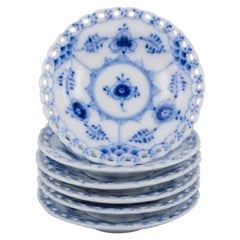 Royal Copenhagen Blue Fluted Full Lace, sei ciotole per il caviale / panetti di burro.