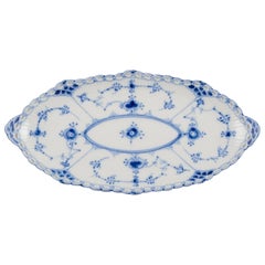 Royal Copenhagen Blue Fluted Full Lace, oblong dish in porcelain
