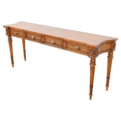 Karges French Regency Louis XVI Burled Walnut Extension Console Table or Server