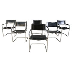 Set of 6 Cantilever dining chairs by Linea Veam, 1980s
