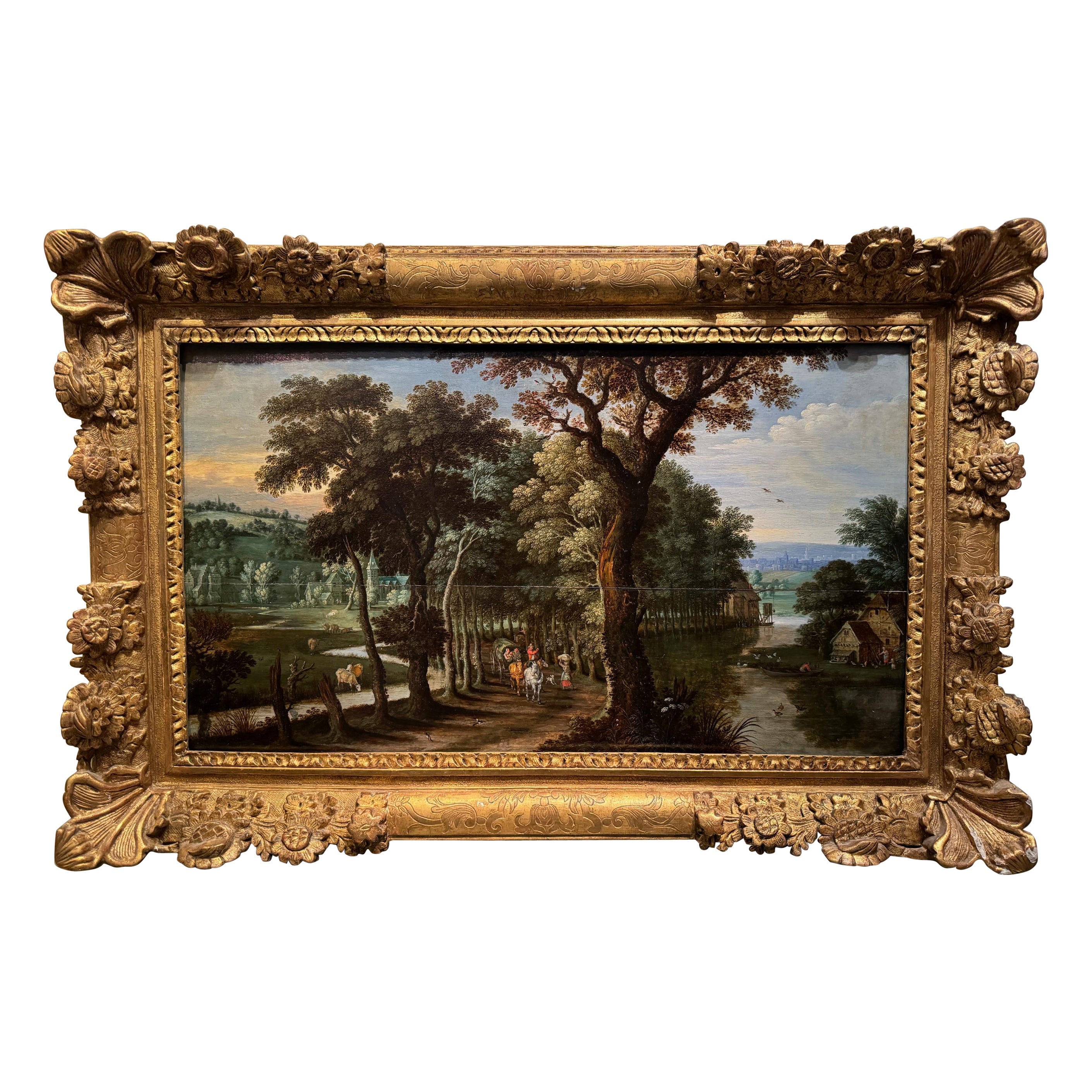 Scena di campagna, olio su tavola, Fiandre, XVII secolo