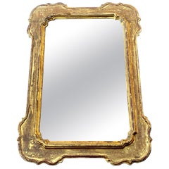 Large Italian Mid-Century Florentine Gilt Wood Wall Mirror, 1950s