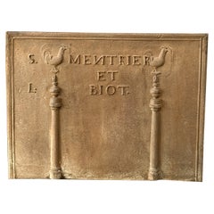 Plaque de cheminée d'époque Louis XIV « Pillars of Hercules », 18e siècle