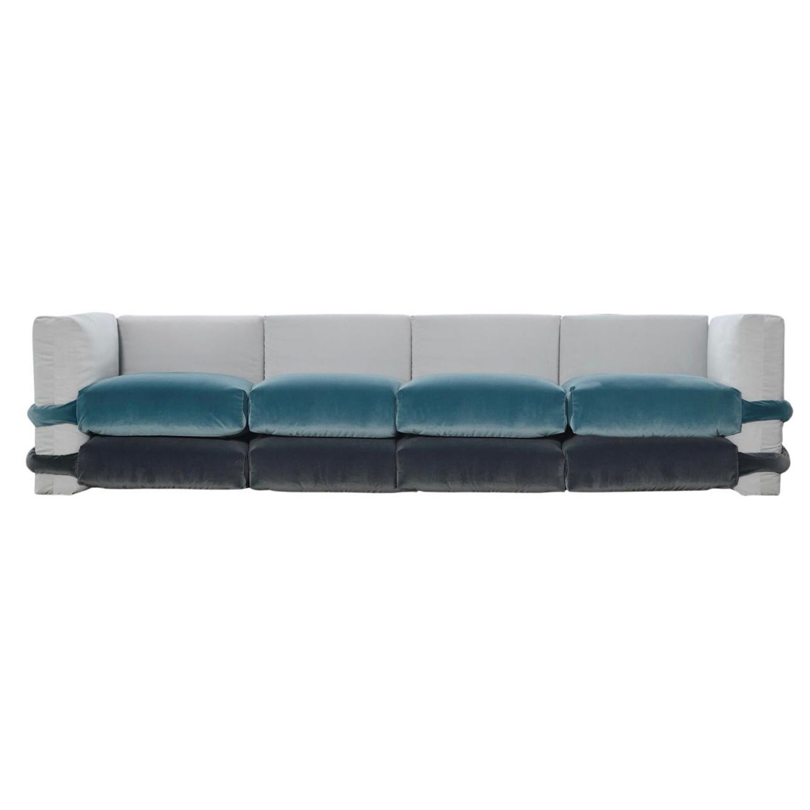 Canapé modulaire en velours Muller Van Severen pour Bd Barcelona en vente