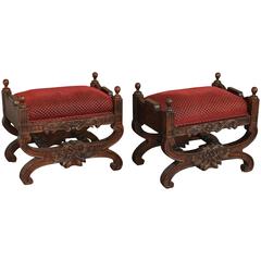 Pair of John Richard Alexander & Mary Carved French Benches