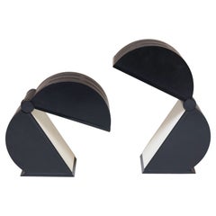 Pair of Italian Postmodern Foldable "Disco" Table Lamps by Mario Bertorelle