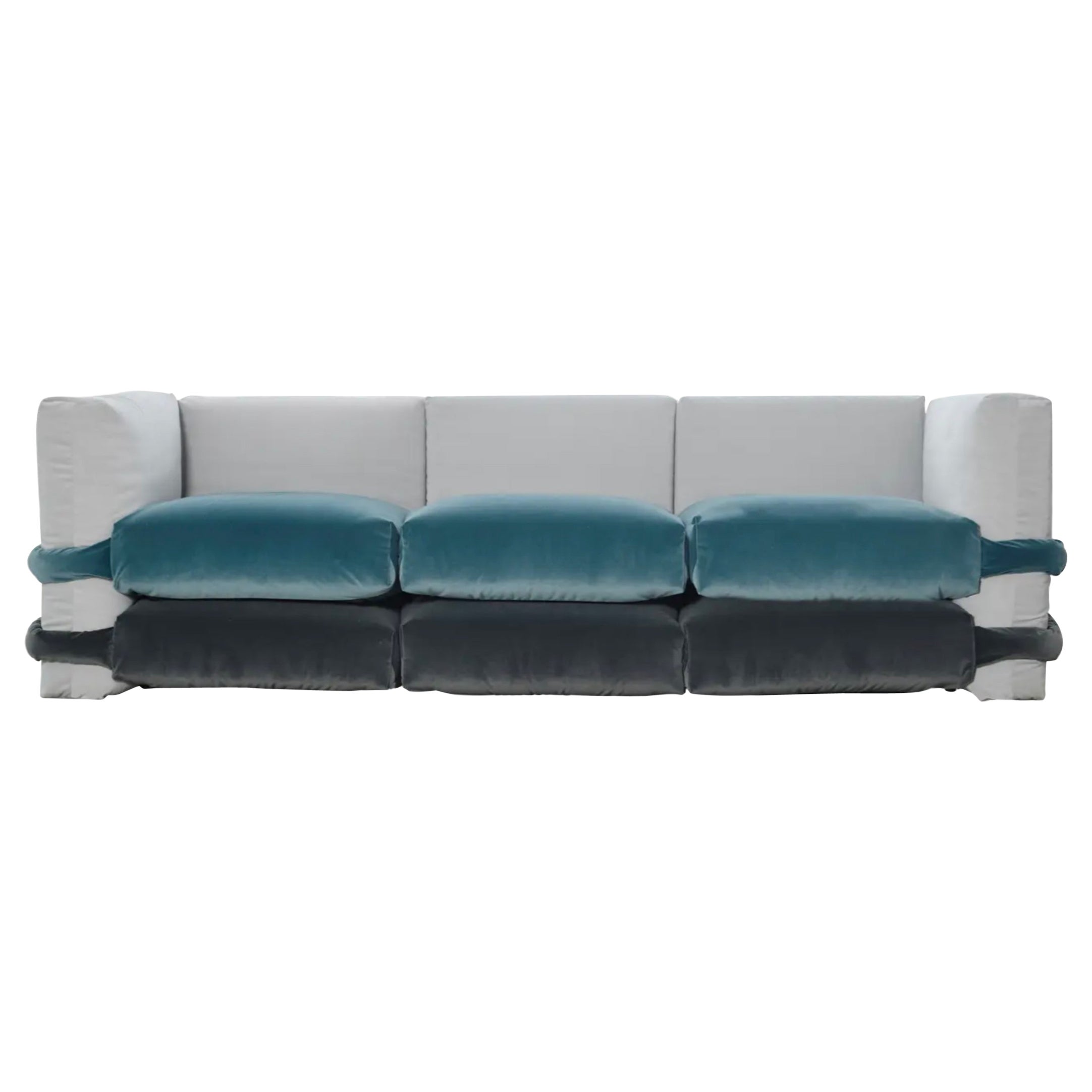 Canapé modulaire en velours Muller Van Severen pour Bd Barcelona