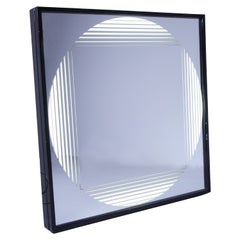 Black "Brama" mirror, Gianni Celada, FontanaArte, 1970