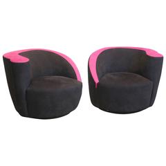 Pair Vladimir Kagan’s Classic Nautilus Lounge Chairs