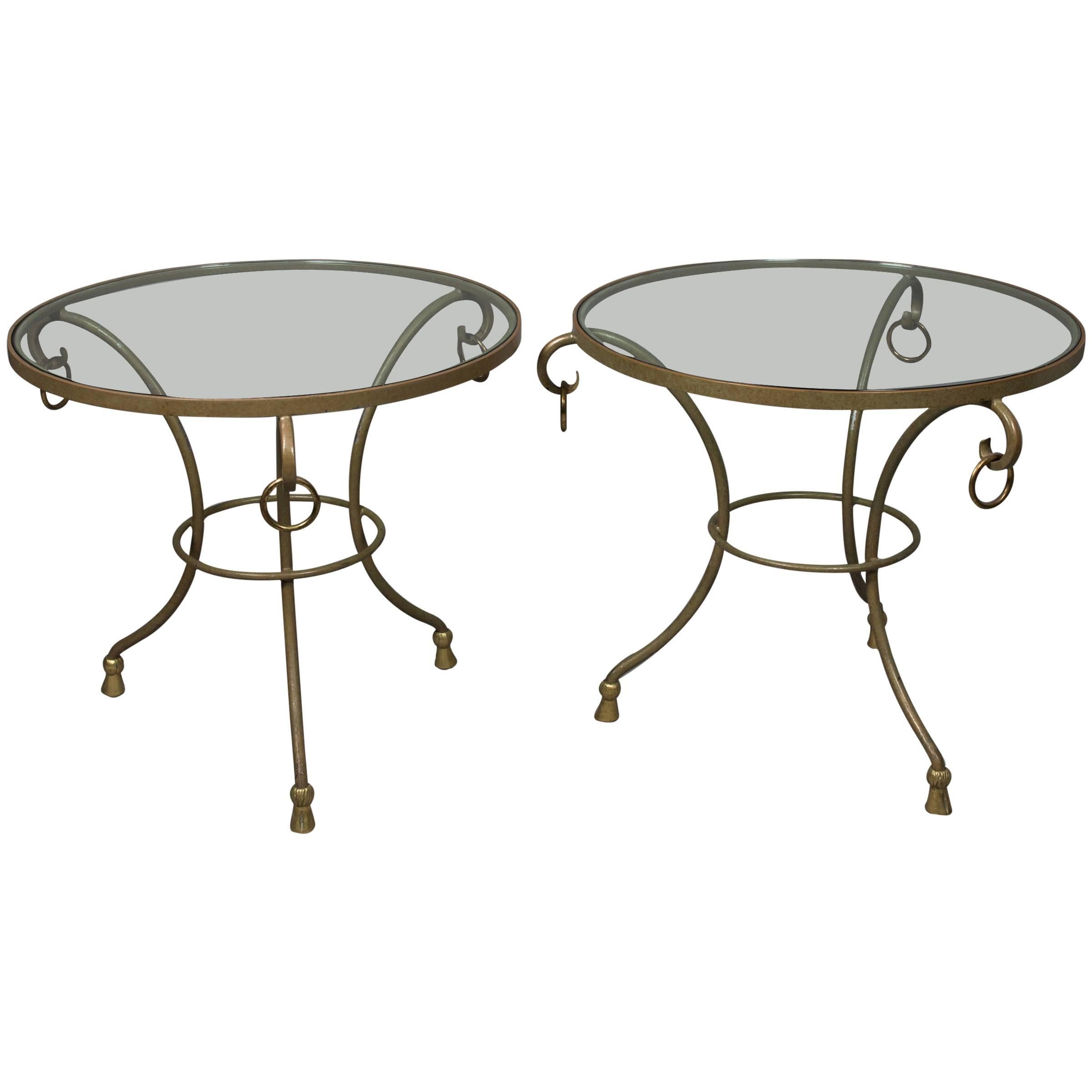 Pair of Round Regency Style Side Tables