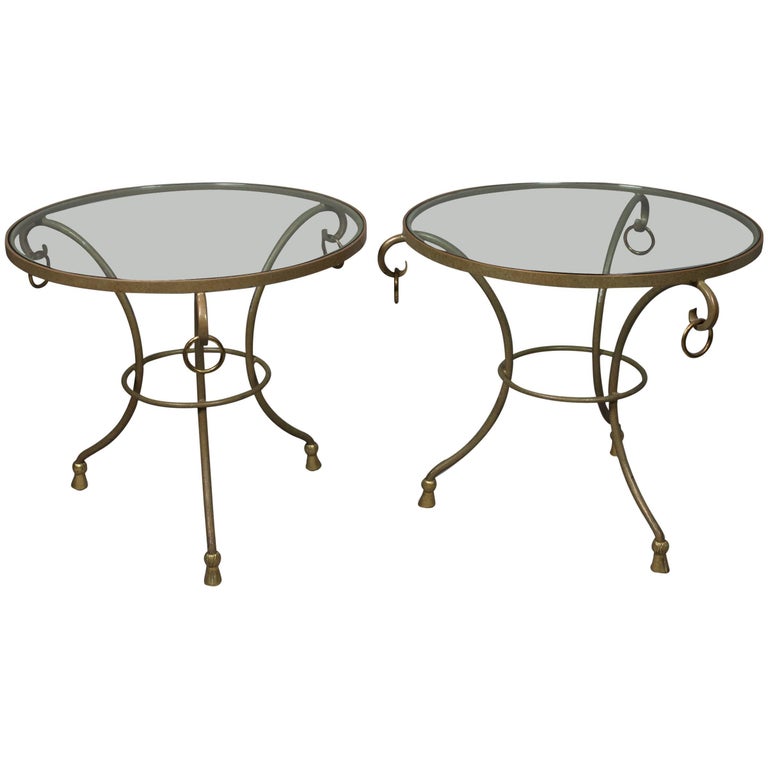 Pair of Round Regency Style Side Tables For Sale at 1stDibs