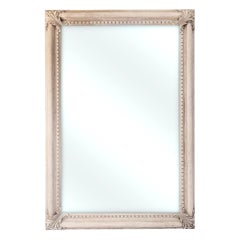 Antique Early 1900s Bleached Oak Floor Mirror