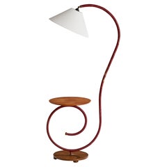 Lampada da terra di design svedese, Wood, Corde, Fabrice, Svezia, anni '30