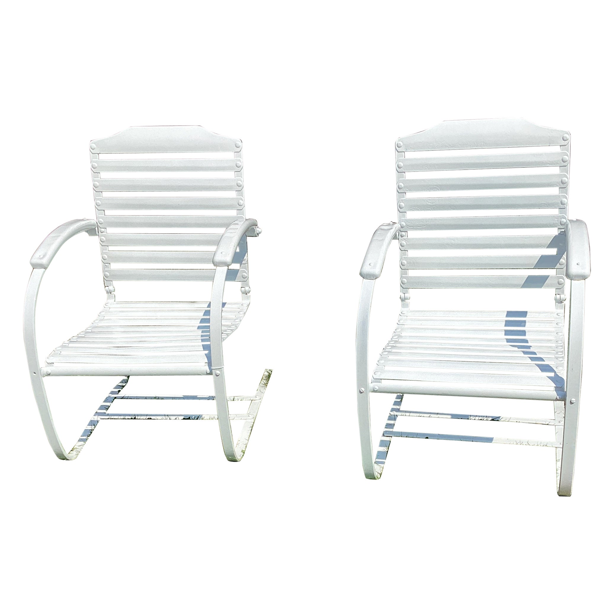 Paire de chaises cantilever en fer en vente