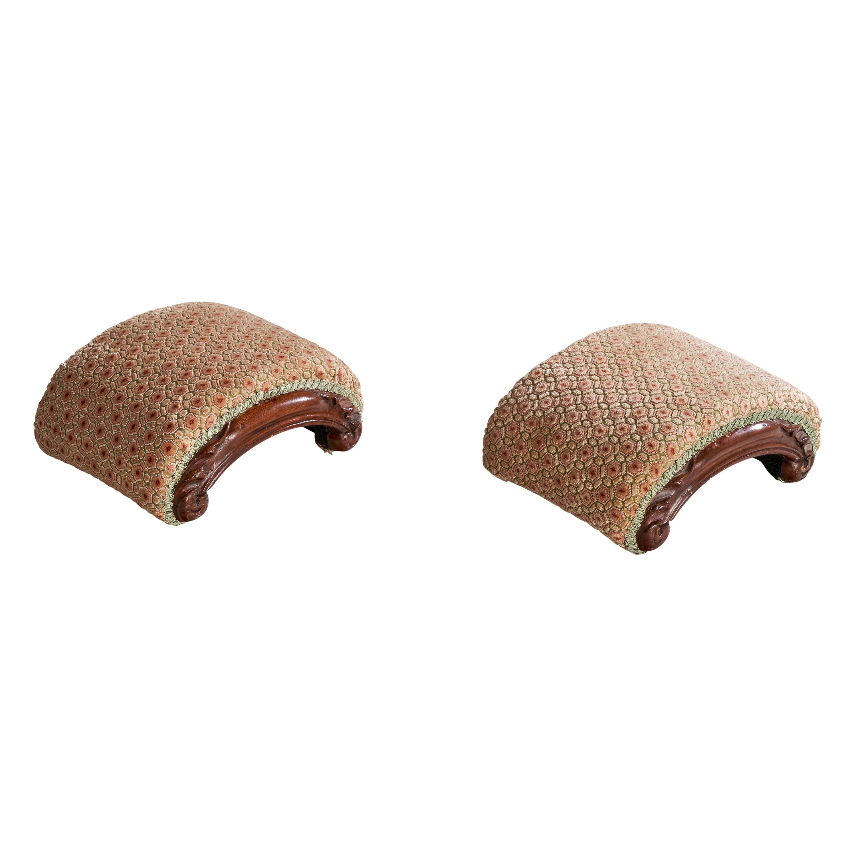 Fabricante Británico, Taburetes, Madera, Tela, Reino Unido, Siglo XIX
