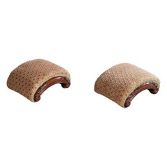 British Maker, Stools, Wood, Fabric, United Kingdom, 19th Century