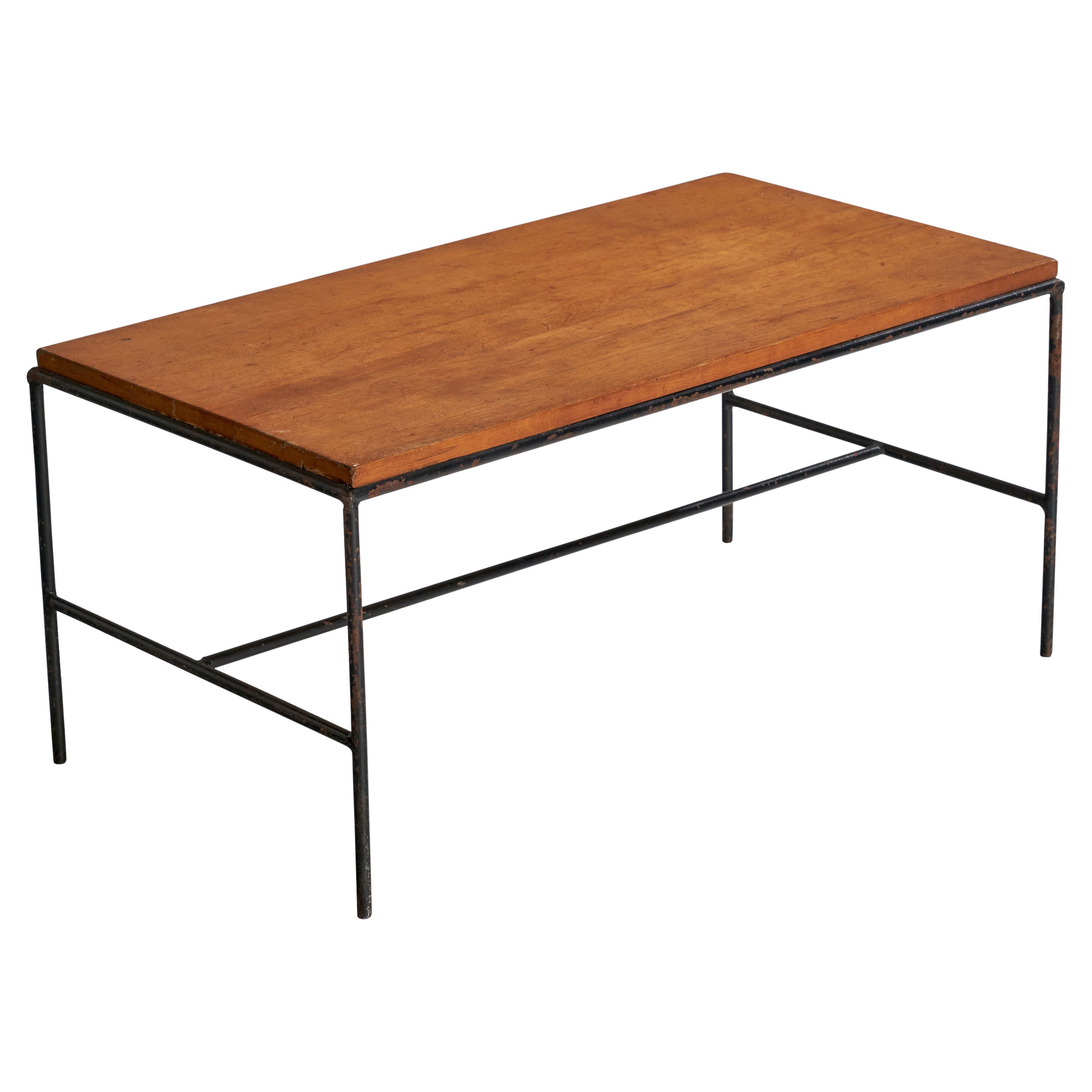 Couchtisch von Paul McCobb, Ahorn, Eisen, USA, 1950er Jahre im Angebot