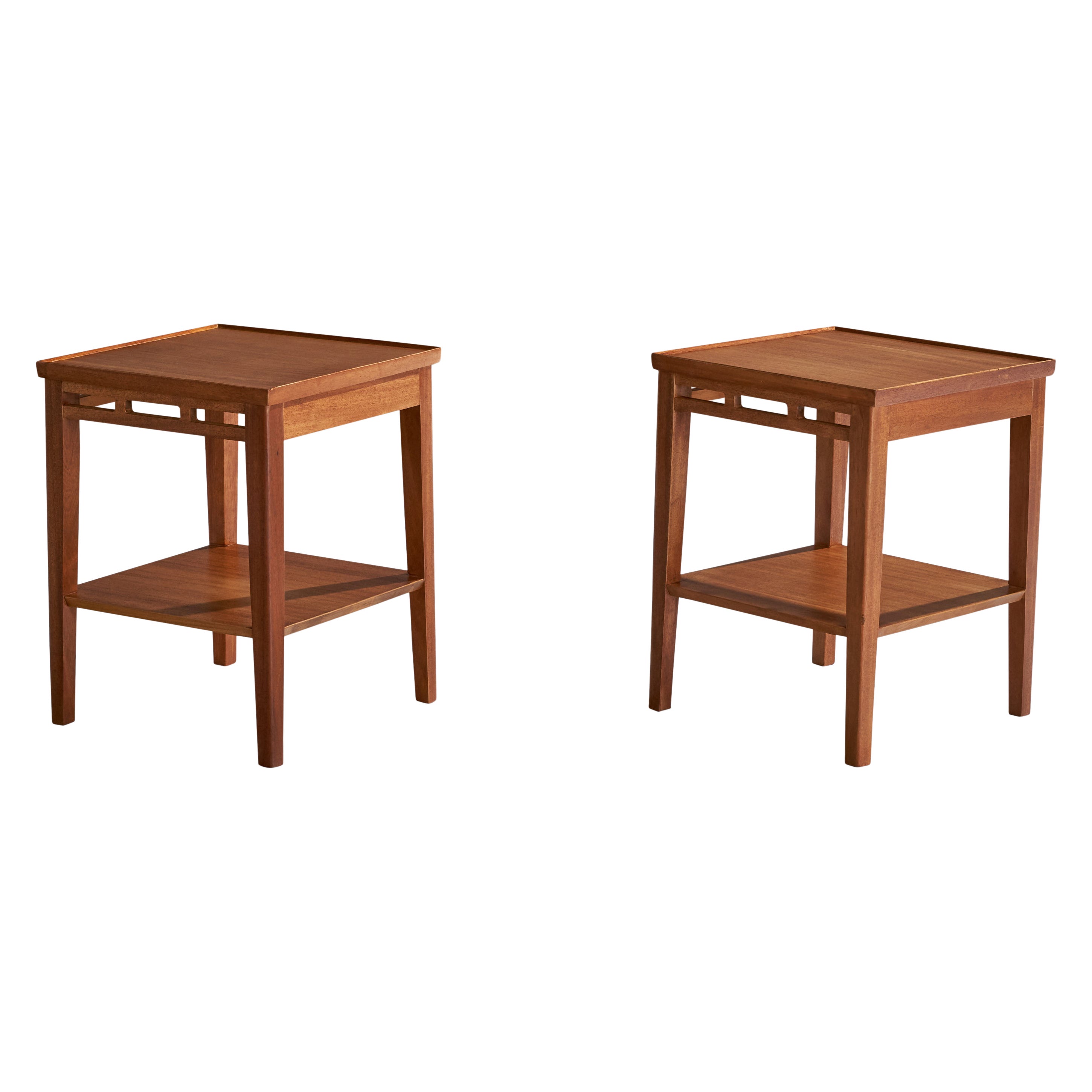 Amerikanische Designerin, Beistelltische, Holz, USA, 1950er Jahre