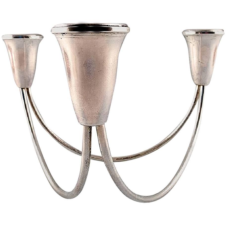 Duchin sterling, Usa, three-armed candlestick in modern design. For Sale