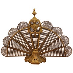 Circa 1900 English Brass Fireplace Fan
