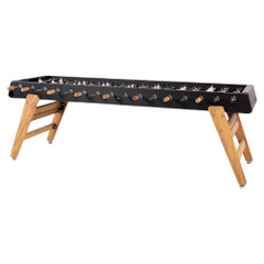 TAVOLO DA FOOSBALL NERO E LEGNO RS3 Max di RS Barcelona per un massimo di 8 giocatori