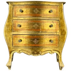 Mesilla de noche vintage italiana de madera florentina, circa años 60