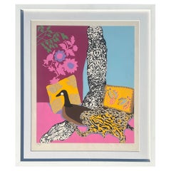 1980 Hunt Slonem Pop Art Screen Print "Anaconda" Pencil Signed and Dated