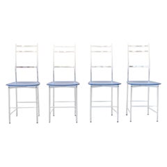Set of 4 Ycami Italia Chairs in Anodized Aluminum and Polycarbonate - Design Ann