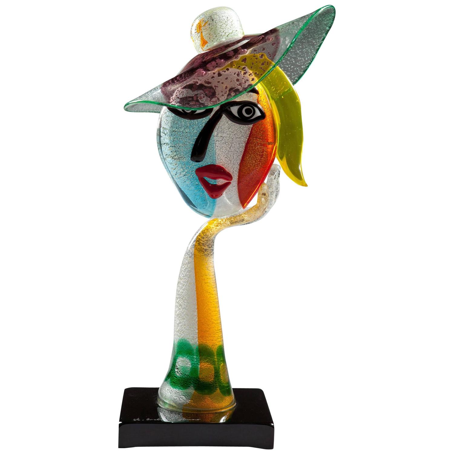 Murano Art Glass Hat Wearer, Homage to Picasso For Sale at 1stdibs