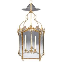 Antique French 19th Century Louis XV Gilt Ormolu Hall Lantern