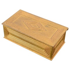 Tiffany Studios New York Graduate Pattern Bronze Doré Stempel Box