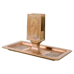 Tiffany Studios New York Graduate Pattern Bronze Doré Match Box Holder