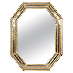 Vintage Regency Style Gold Gilt Carved Wall Hanging Mirror By LaBarge