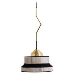 Lampada a sospensione Aperitivo Jacquard Avorio Grande di Servomuto