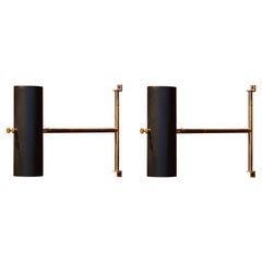 Rare Swedish Mid Century Articulating Brass Wall Lights
