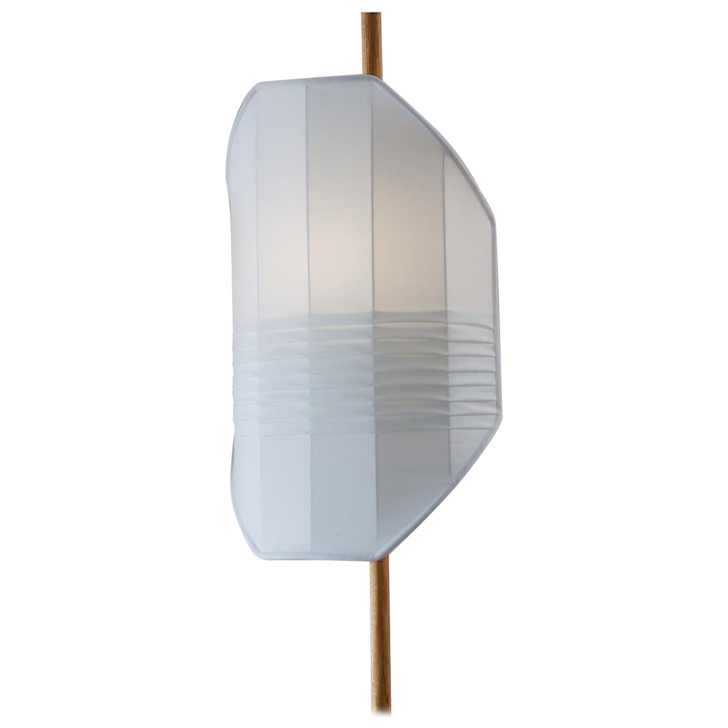 Lampada da terra a bandiera a plissettatura singola in Whiting di Servomuto