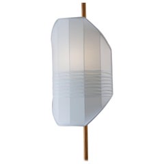 Lampada da terra a bandiera a plissettatura singola in Whiting di Servomuto