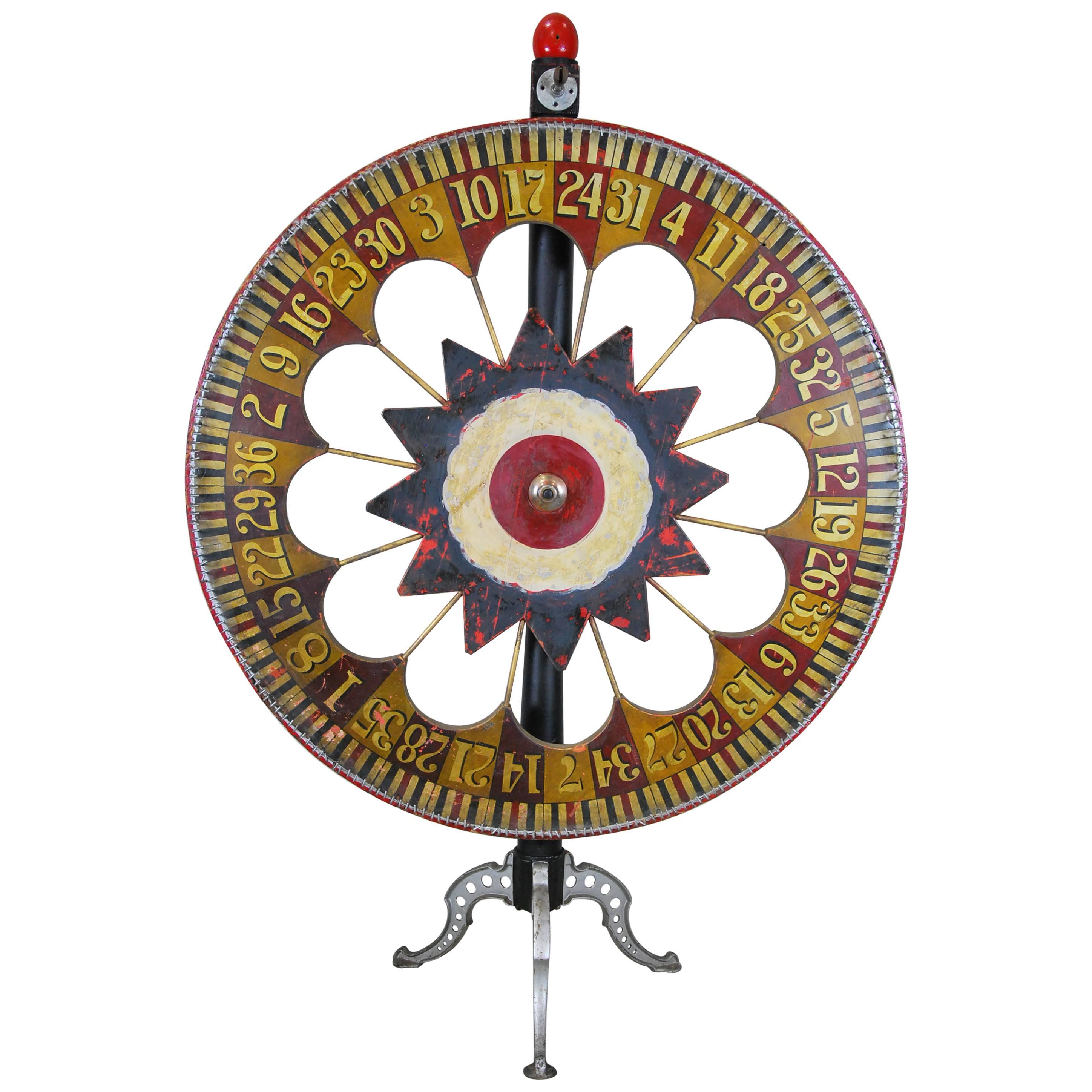 American Folk Art Carnival Game Wheel