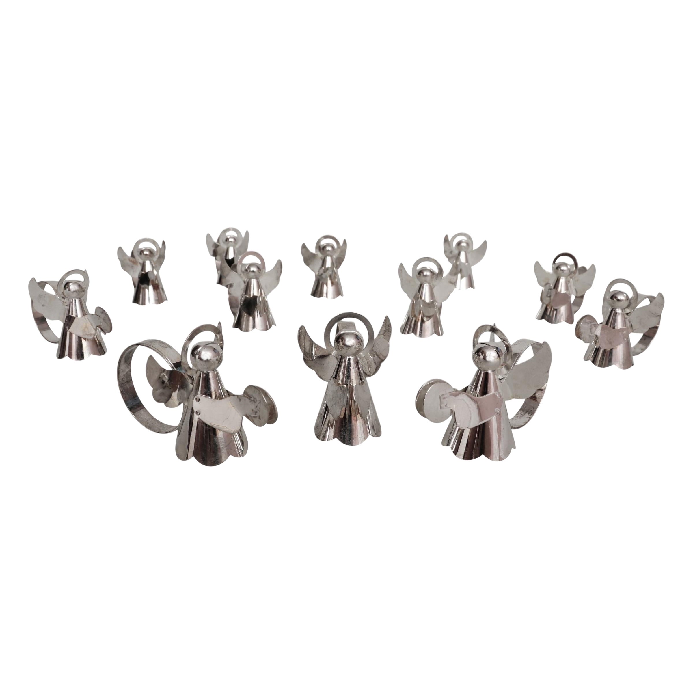 1980’s Silver Plated Angel Napkin Rings - Set of 12