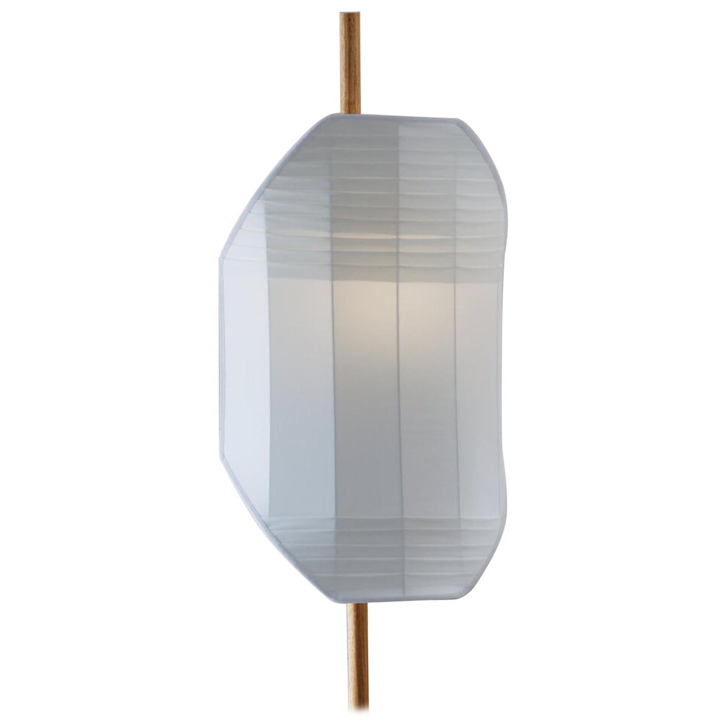 Lampada da terra a bandiera a doppia plissettatura in Whiting di Servomuto