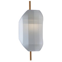 Lampada da terra a bandiera a doppia plissettatura in Whiting di Servomuto