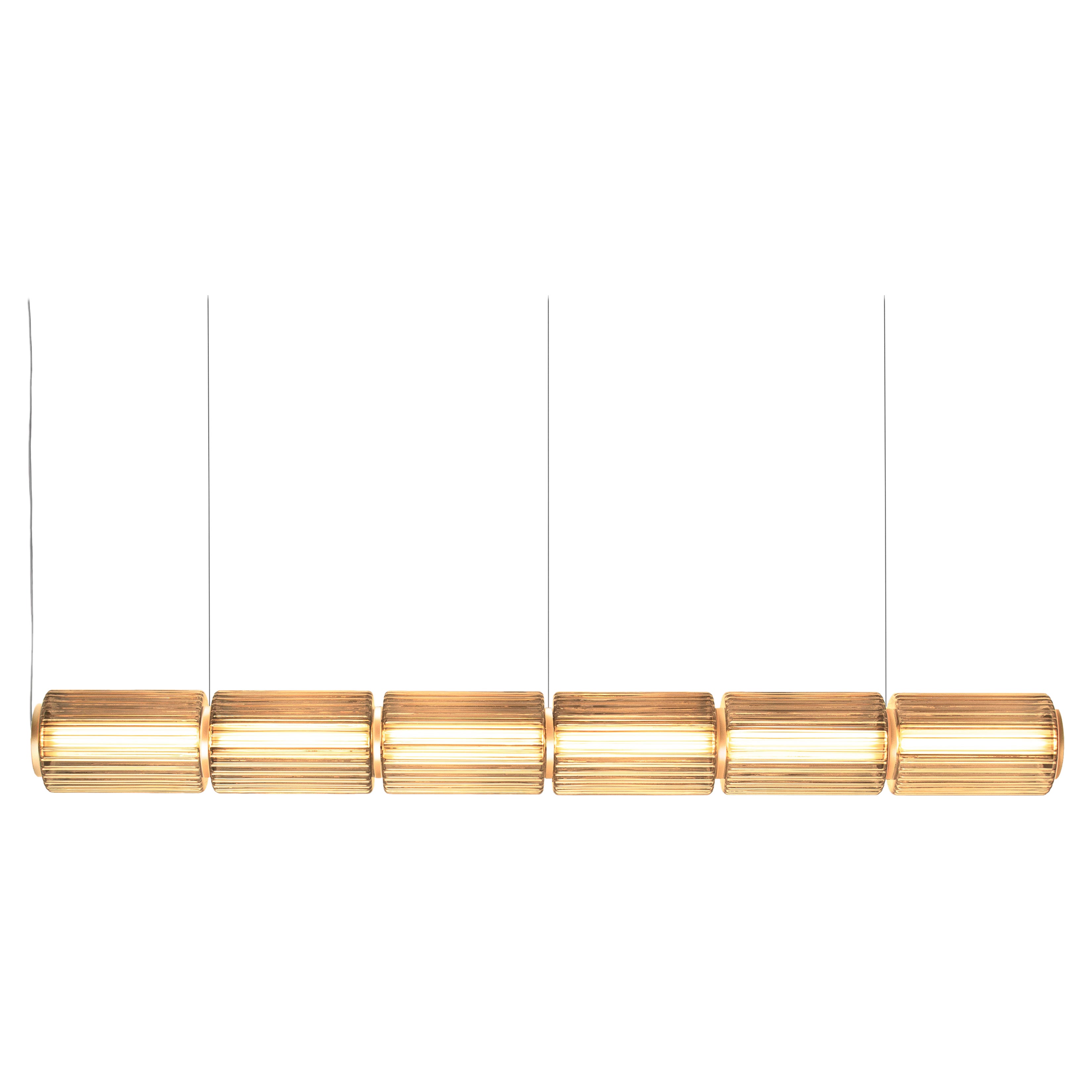 Contemporary Pendant Lamp 'Column' 175-6, Horizontal, Amber For Sale