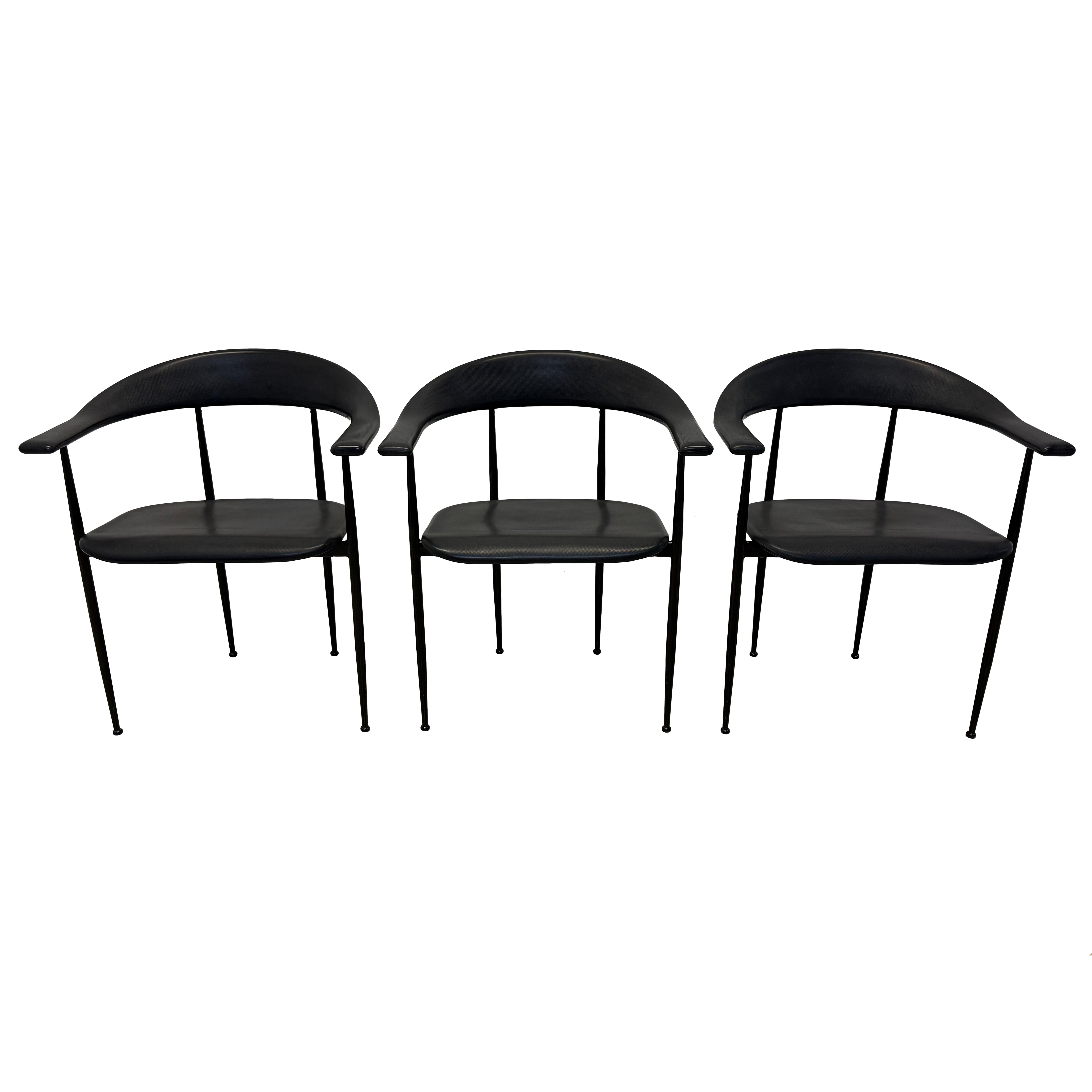 Giancarlo Vegni & Gianfranco Gualtierotti P40 Chairs for Fasem - Set of Three