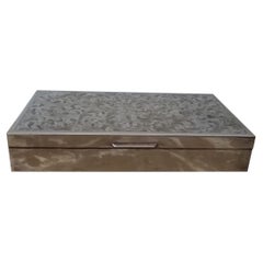 Mid-20th Century Italian  Modern Wood and Silver Decorative Box