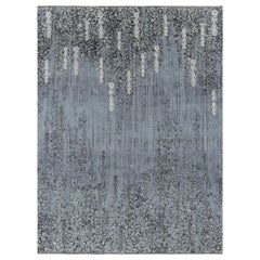 Rug & Kilim’s Abstract Floral Rug In Tones Of Gray And Black “Shakaviz”