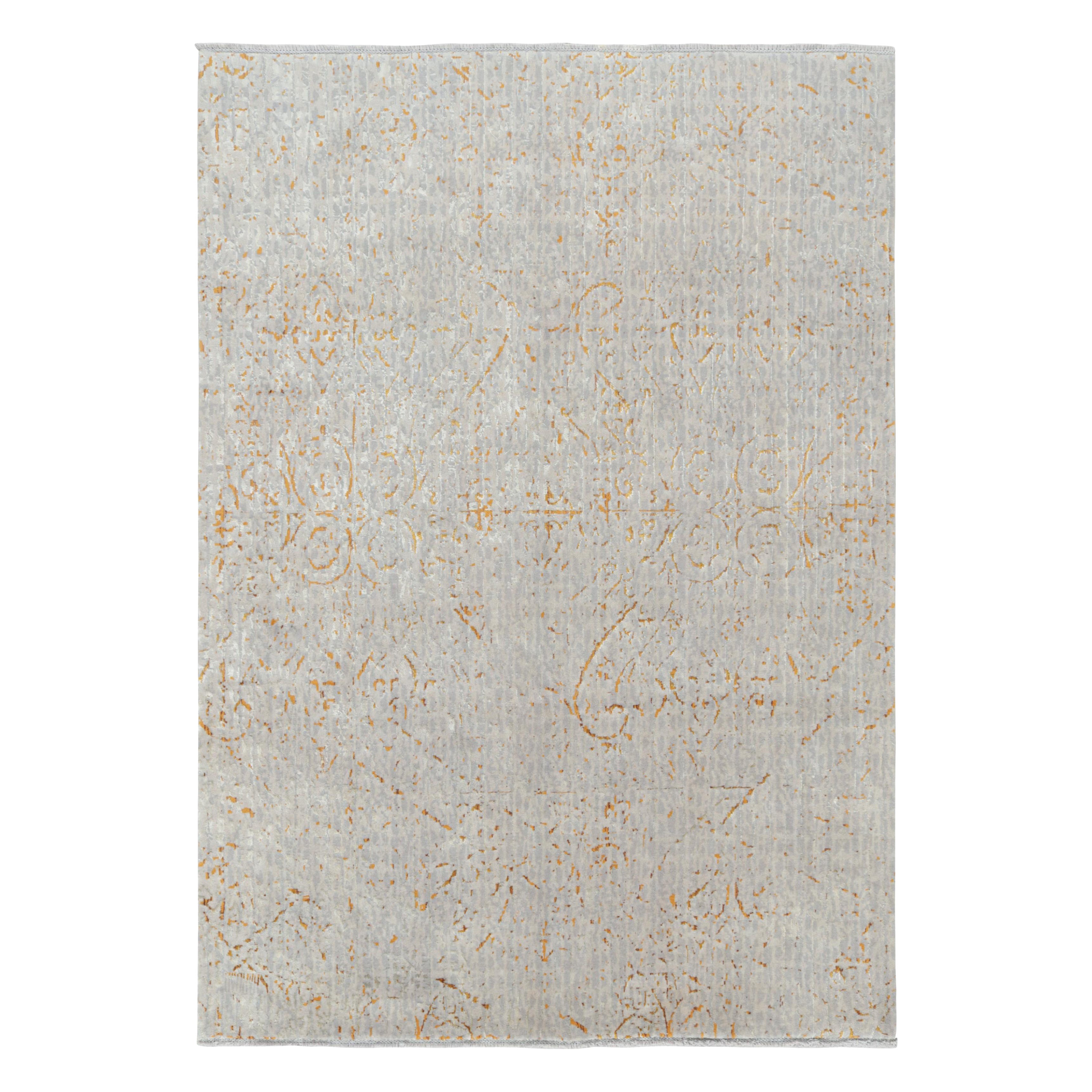 Rug & Kilim's Contemporary Teppich in Grau und Orange Abstrakte Muster Naroon